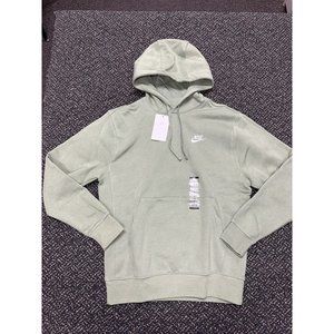 Nike Sportswear Club Fleece Hoodie BV2654-386 Oil Green/White Men Size Small New